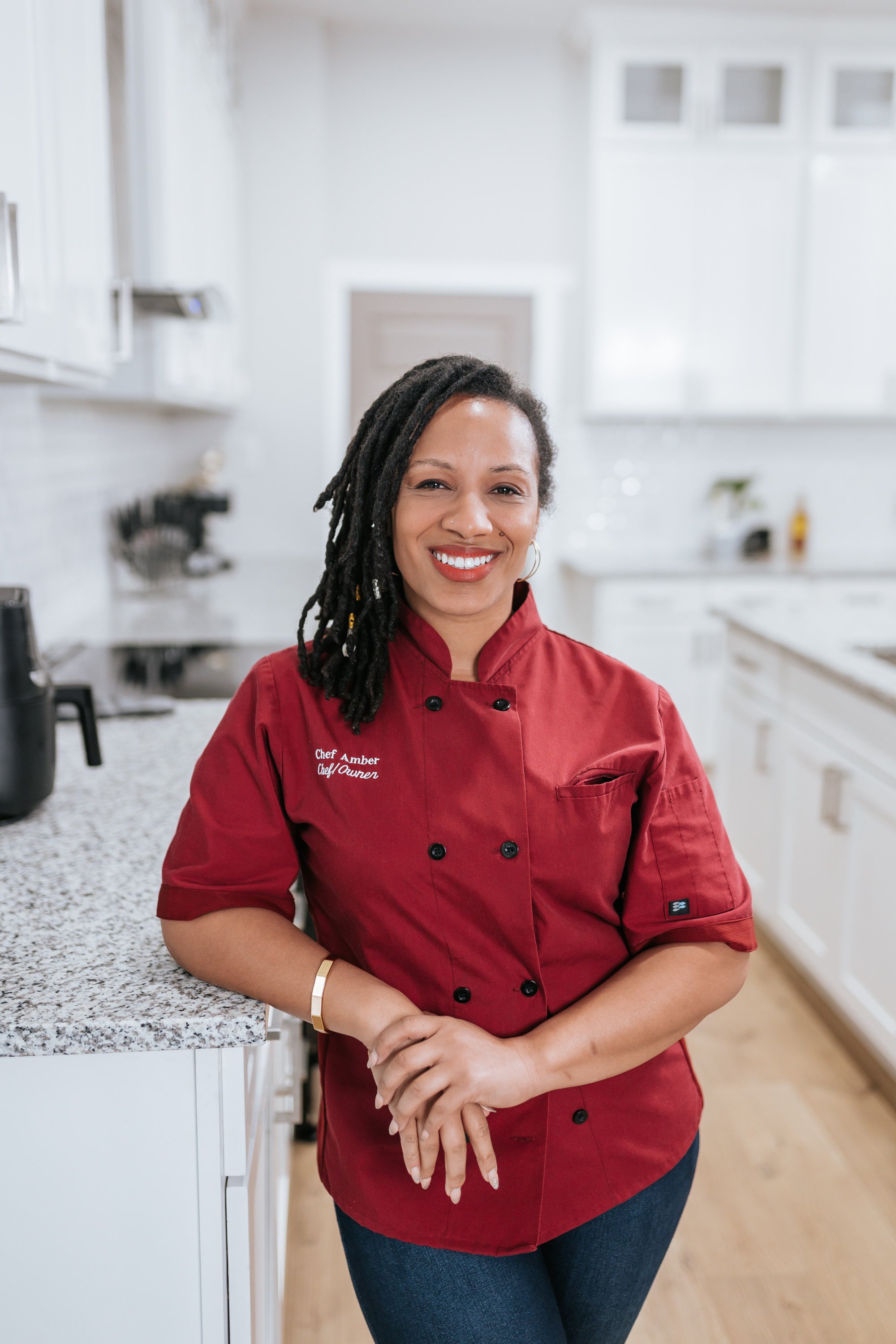 Le Rouge Cuisine's Chef and Owner Amber Williams in the company's kitchen