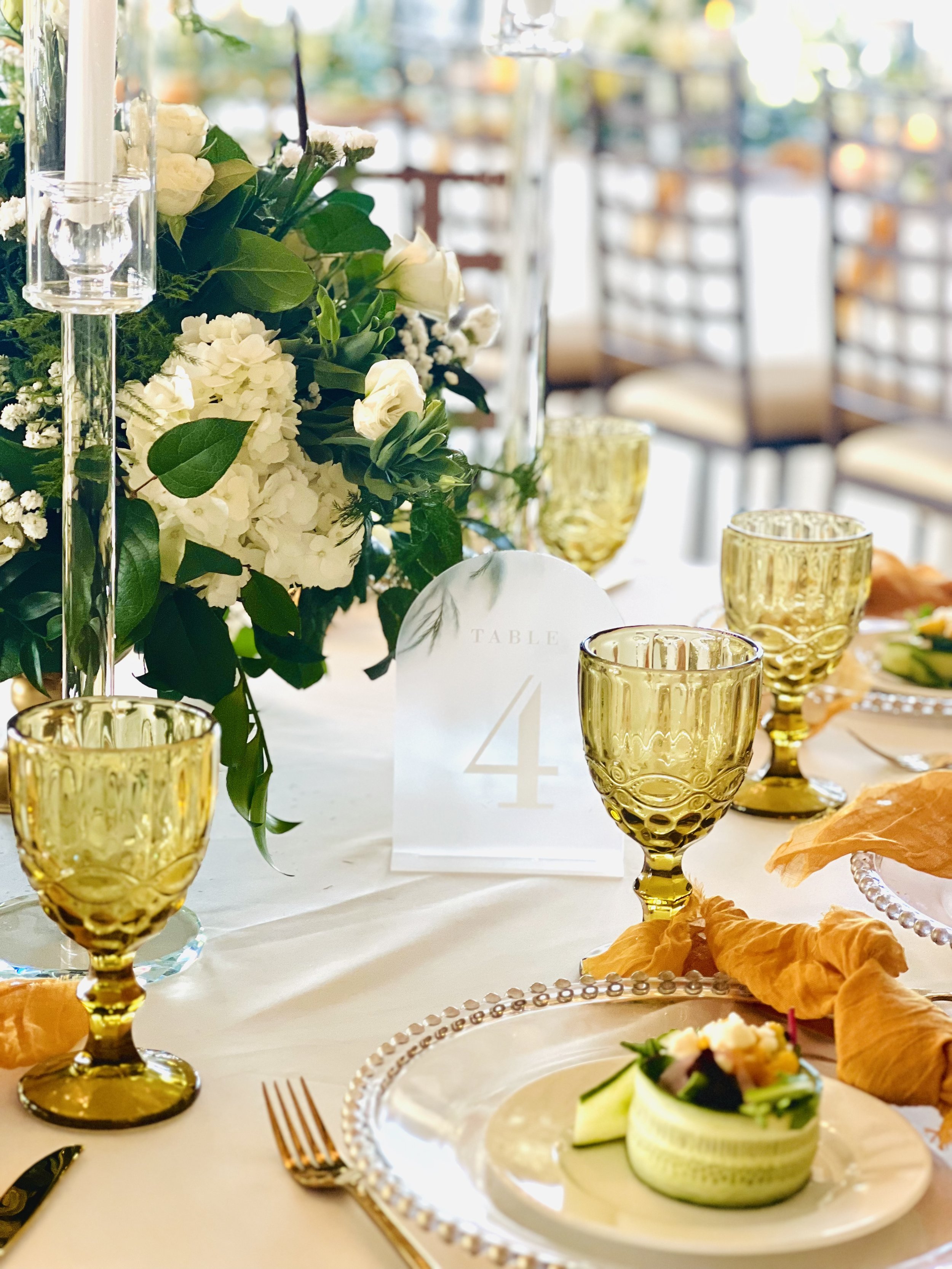 catering center piece and elegant  set up